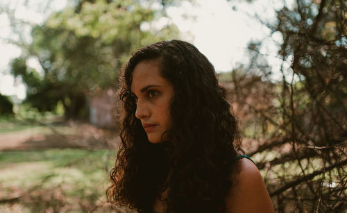 Young woman looking away