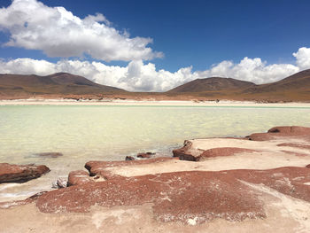 Scenic view of desert against sky