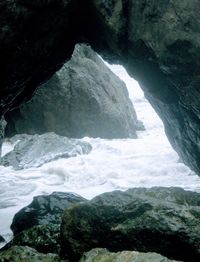 Scenic view of waterfall