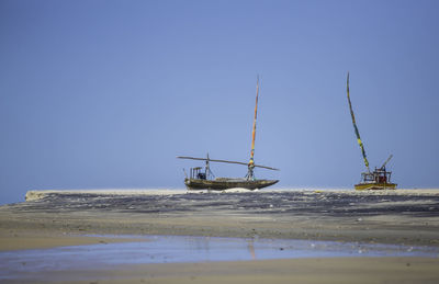 Scenic view of calm sea against clear sky