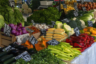 Farmers market in santiago, chile. abundance of produce and colors.