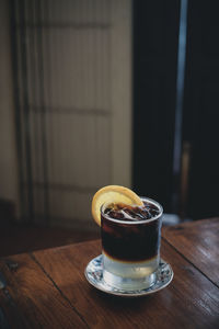 Close-up of coffee on table