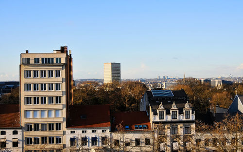 High angle view of buildings in city