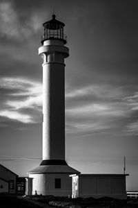 Low angle view of lighthouse against sky