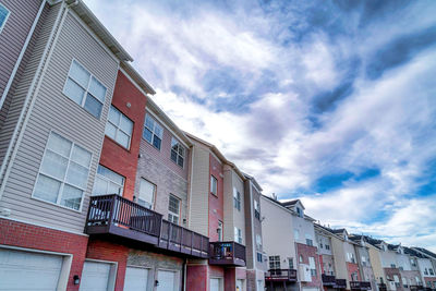 Low angle view of residential building against sky