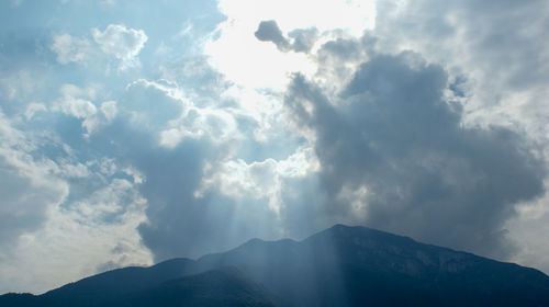 Low angle view of mountains against sky