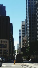 View of skyscrapers in city