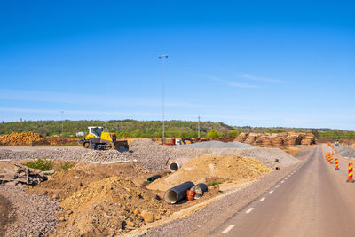 Bulldozer at a road construction site