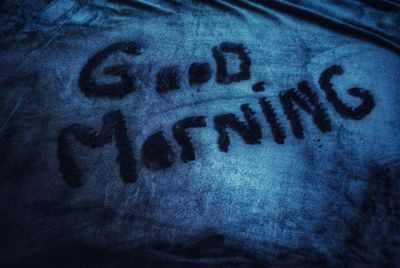 Close-up of text written in the dark