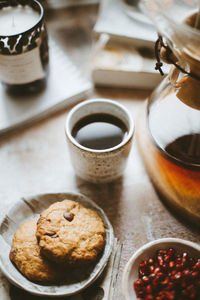 Coffee cup on table