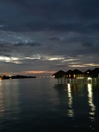 Scenic view of sea against sky at sunset