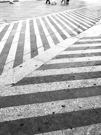High angle view of zebra crossing on road
