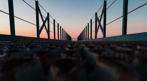 Bridge against clear sky during sunset