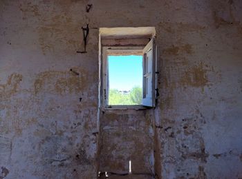 Close-up of abandoned window