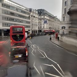 Traffic on road in city