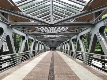 View of empty footbridge 