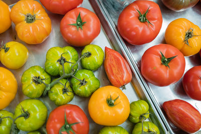 High angle view of tomatoes