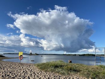 Scenic view of beach against sky
