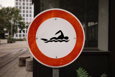 Close-up of road sign