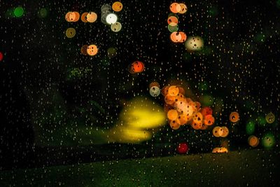 Close-up of water drops on glass