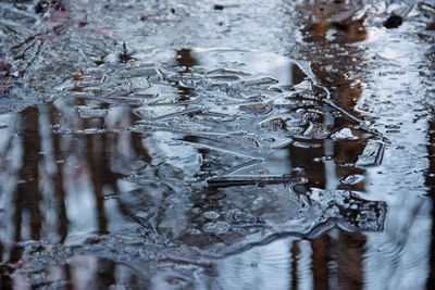 Full frame shot of frozen water