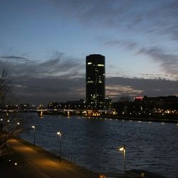 Illuminated city at night