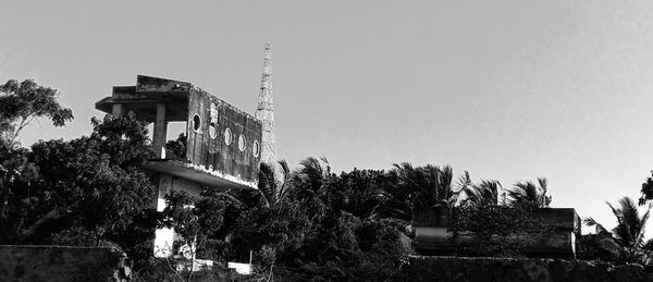 Low angle view of building against clear sky