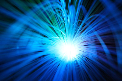 Close-up of blue light painting