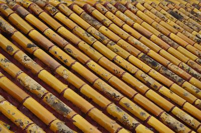 Full frame shot of yellow tiles