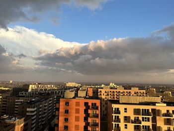 Cityscape against sky during sunset