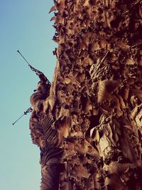 Low angle view of statue against clear sky