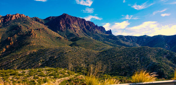 Scenic view of mountains against sky