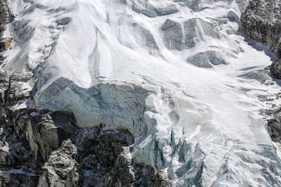 High angle view of snowcapped mountain