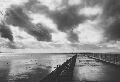View of sea against cloudy sky
