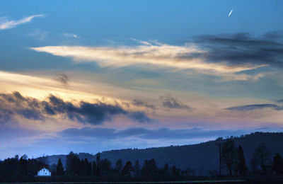 Scenic view of landscape against cloudy sky