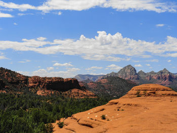 View of landscape against cloudy sky