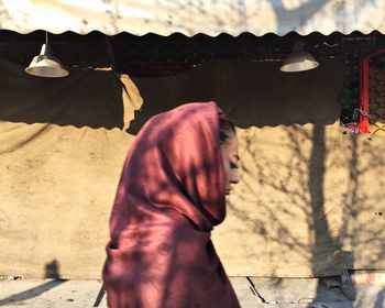 Silhouette of woman against sky