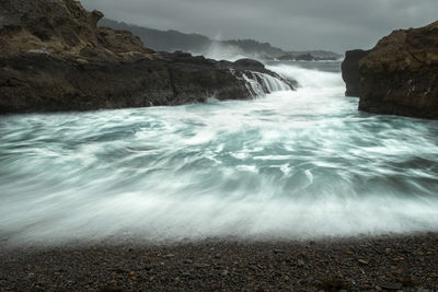 Scenic view of sea waves