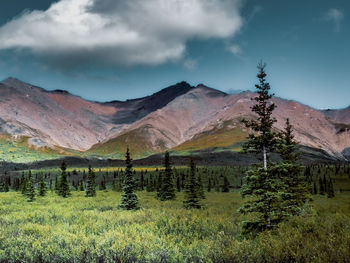 Scenic view of mountains against sky