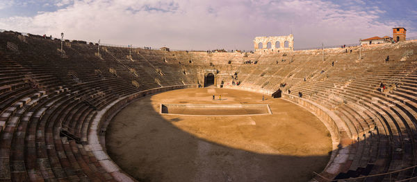 Historic amphitheater against sky at veneto