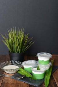 Close-up of potted plant on table