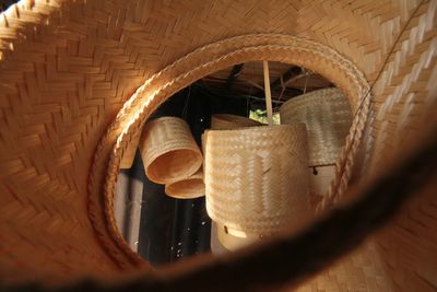 Close-up of wicker basket