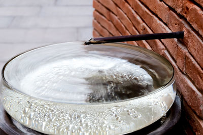 Close-up of water in container