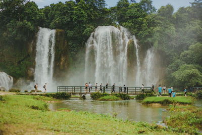 Scenic view of waterfall