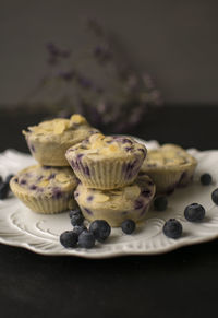 Close-up of cupcakes on table