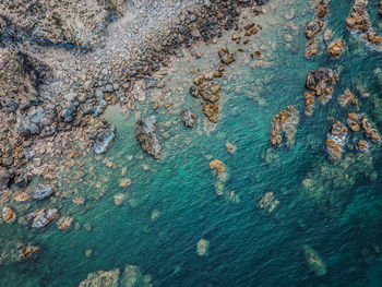 Full frame shot of rock in sea