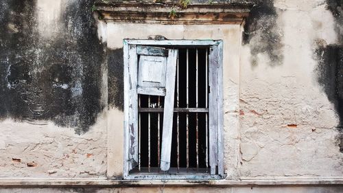 Closed door of old building