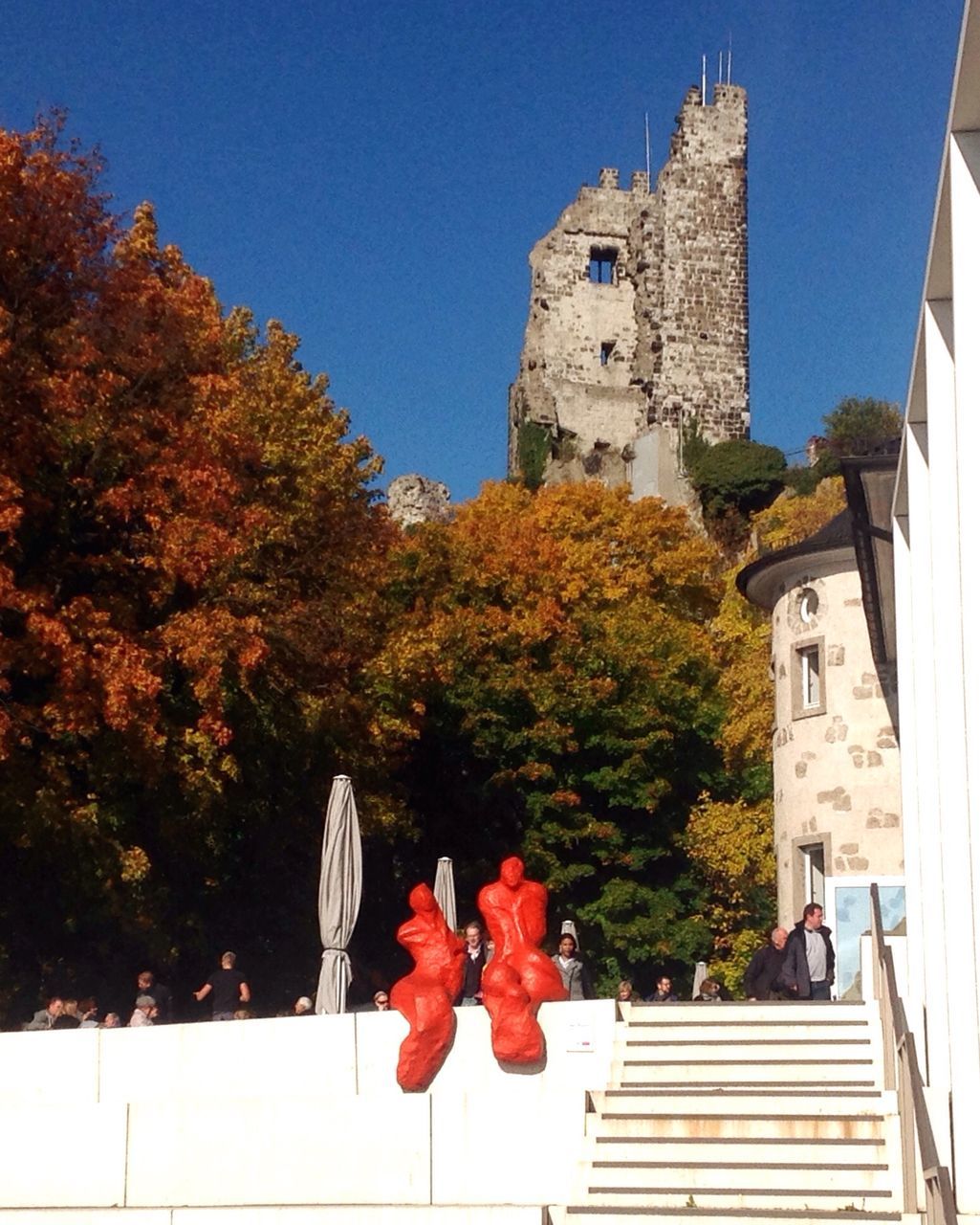 VIEW OF CHURCH AGAINST BLUE SKY