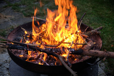 Close-up of bonfire