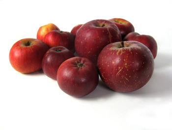 Close-up of apple against white background
